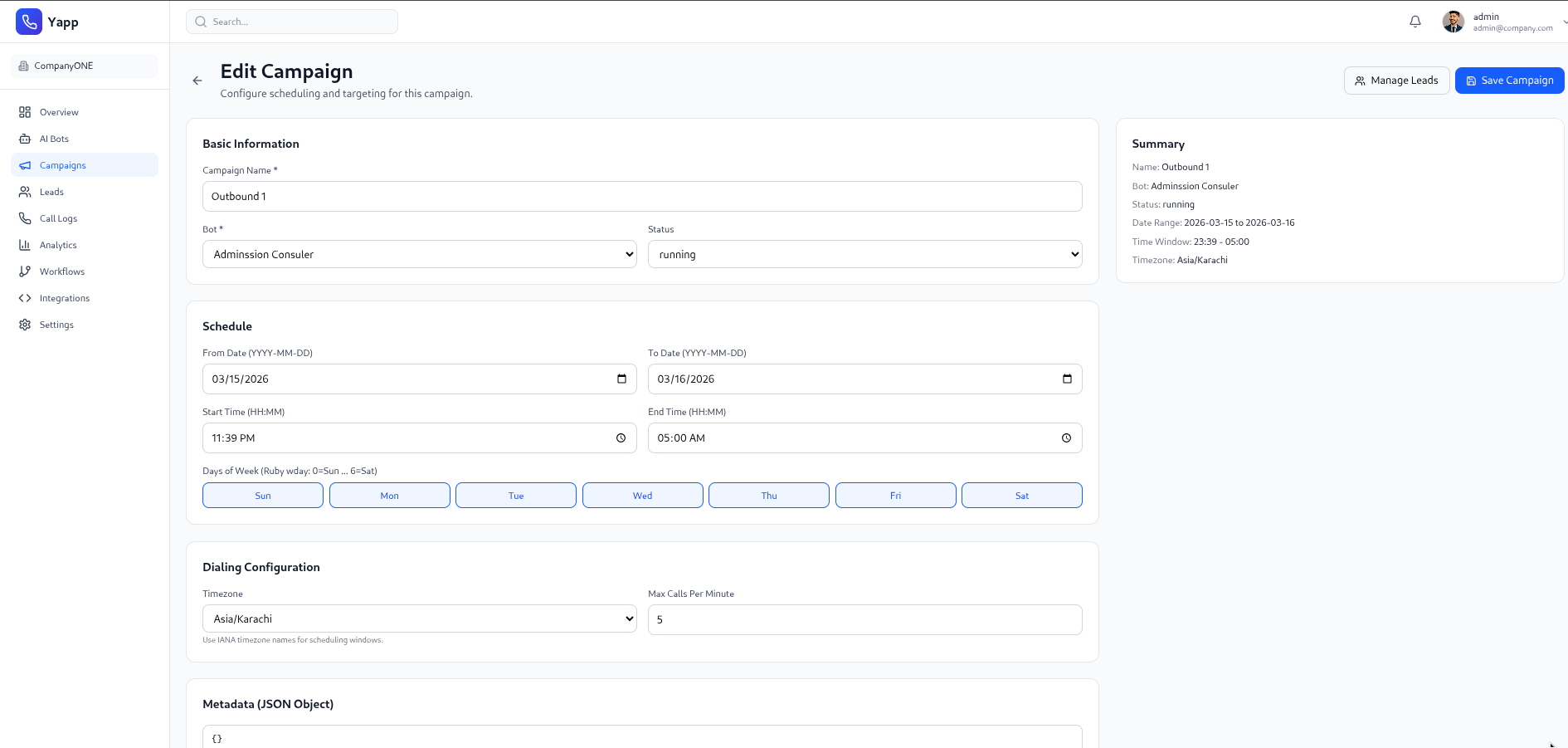 AI calling analytics and predictions