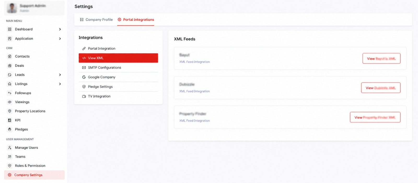 Real estate CRM contact and document management screen